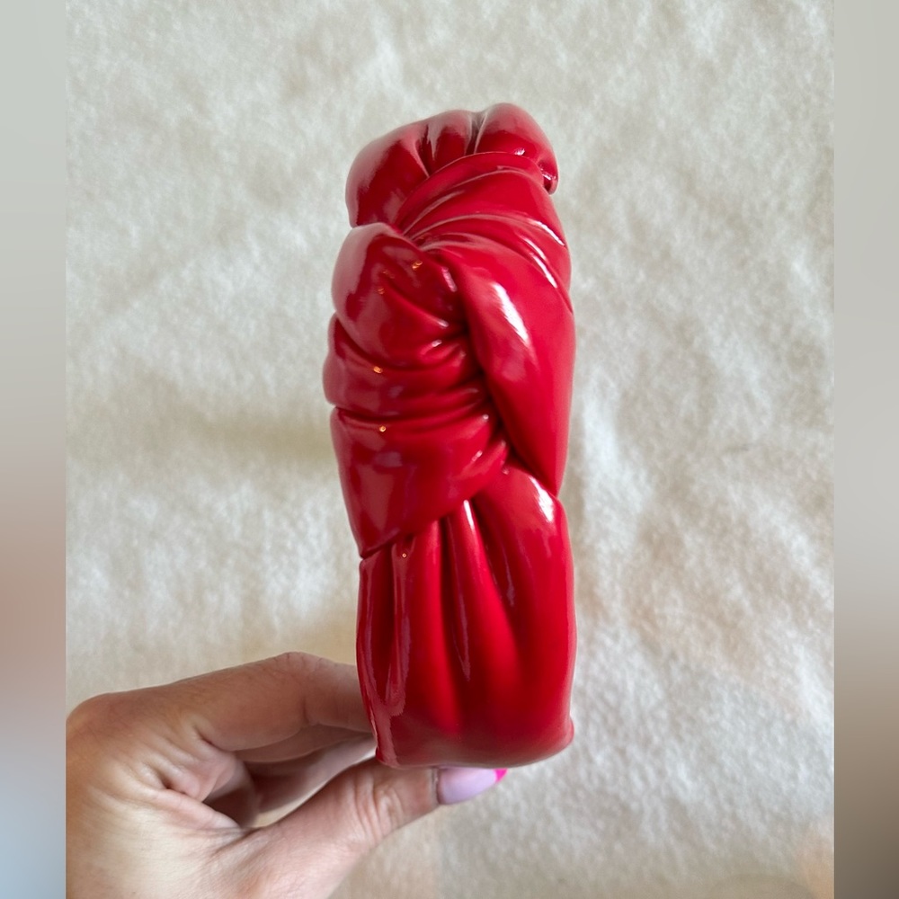 Lele Sadoughi red patent leather headband